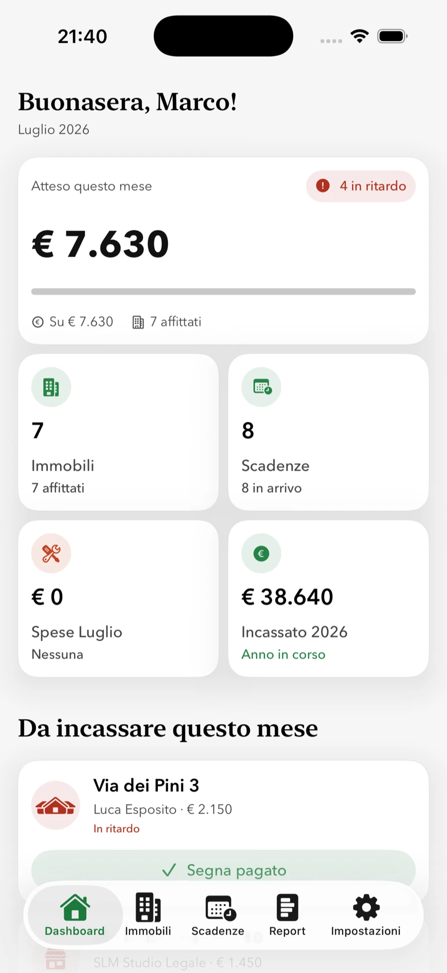 Le impostazioni di privacy e blocco app di Quillino